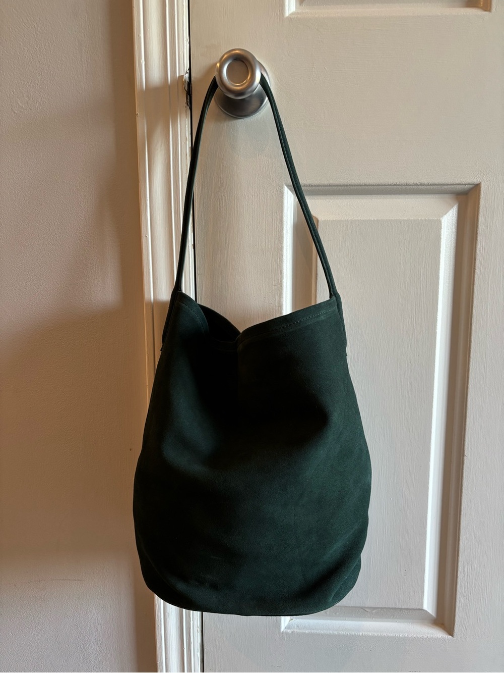 J. Crew Berkeley Bucket Bag in Midnight Foliage Suede - Picture 3 of 9